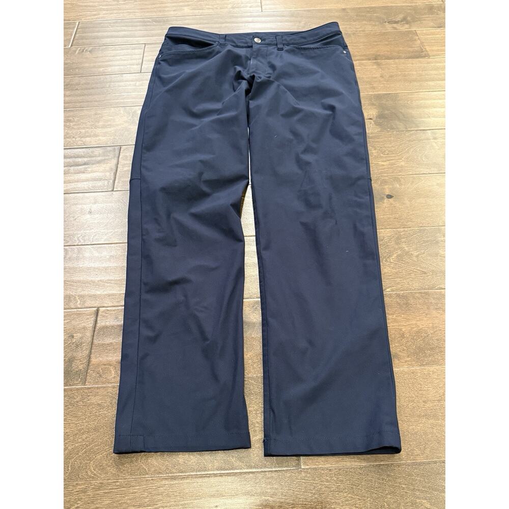 Lululemon ABC Classic-Fit Mens Navy Blue 5 Pocket Chino Pants Size 33 - Picture 2 of 9